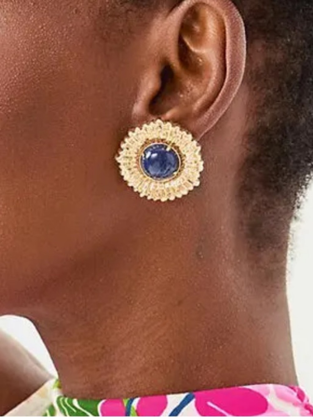 Lilly Pulitzer One Final Fling Stud Earrings in the starlight navy colorway nwt